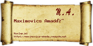 Maximovics Amadé névjegykártya
